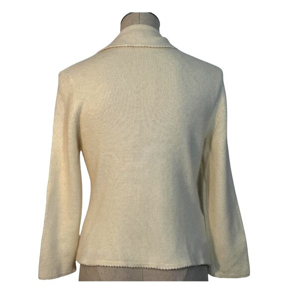 Ann Taylor Ivory Angora Blend Cardigan Sweater Button Front Size Medium Women - Picture 3 of 9